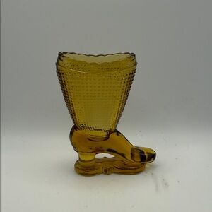 Amber Glass Boot Vase LE Smith or Fenton